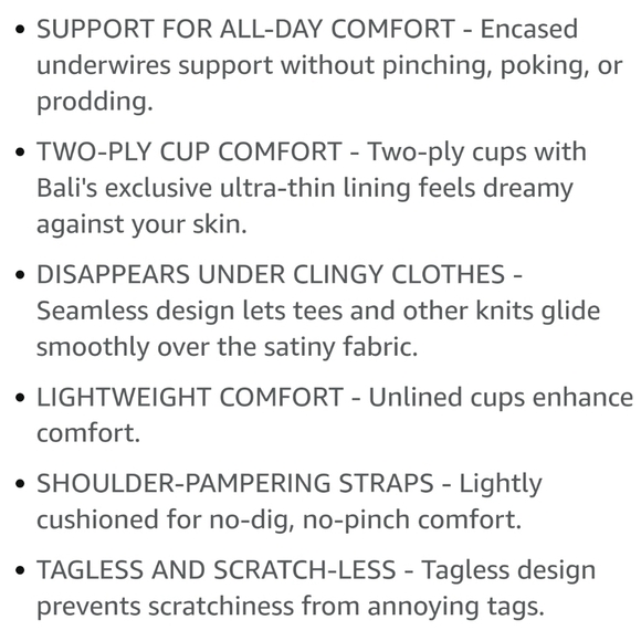 Bali Women's Passion for Comfort Underwire Bra | style 3383 | Black - Picture 3 of 9